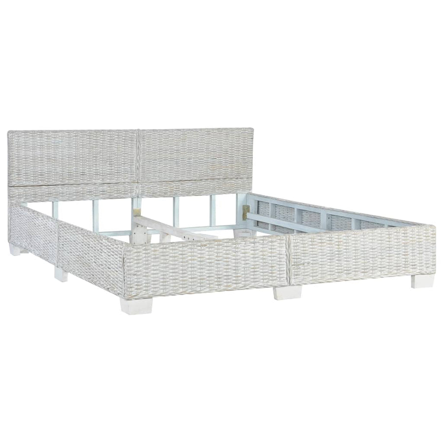 Bedframe Natuurlijk Rattan 160 x 200 cm Grijs