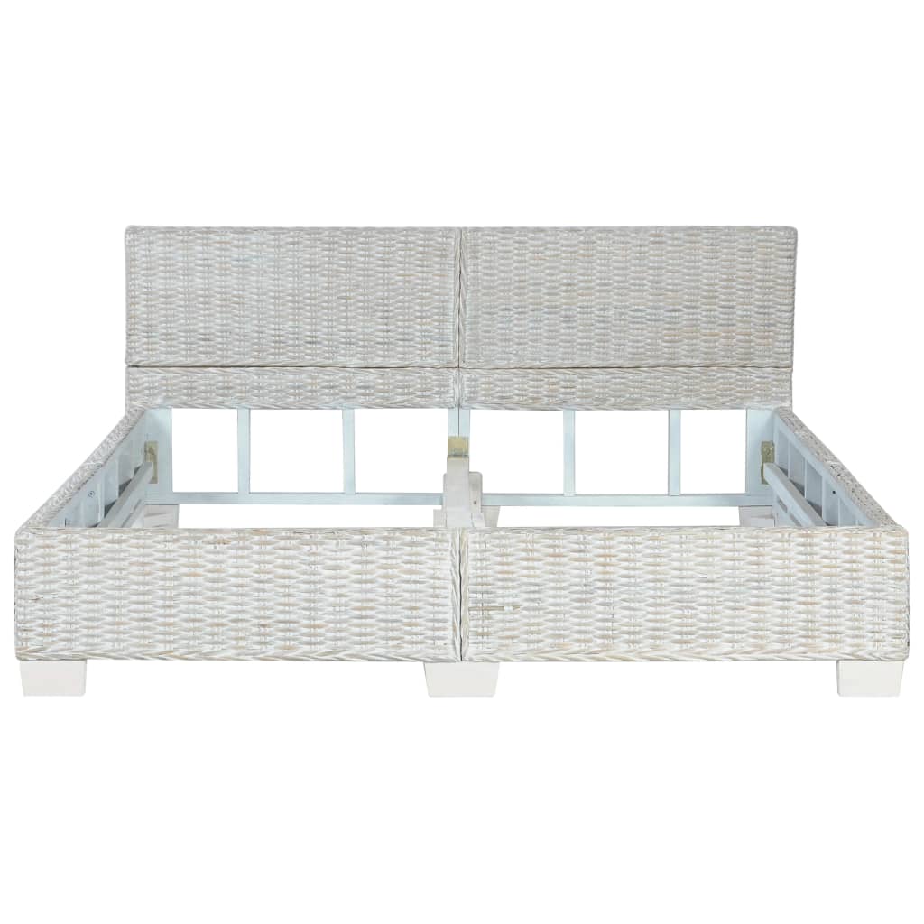 Bedframe Natuurlijk Rattan 160 x 200 cm Grijs