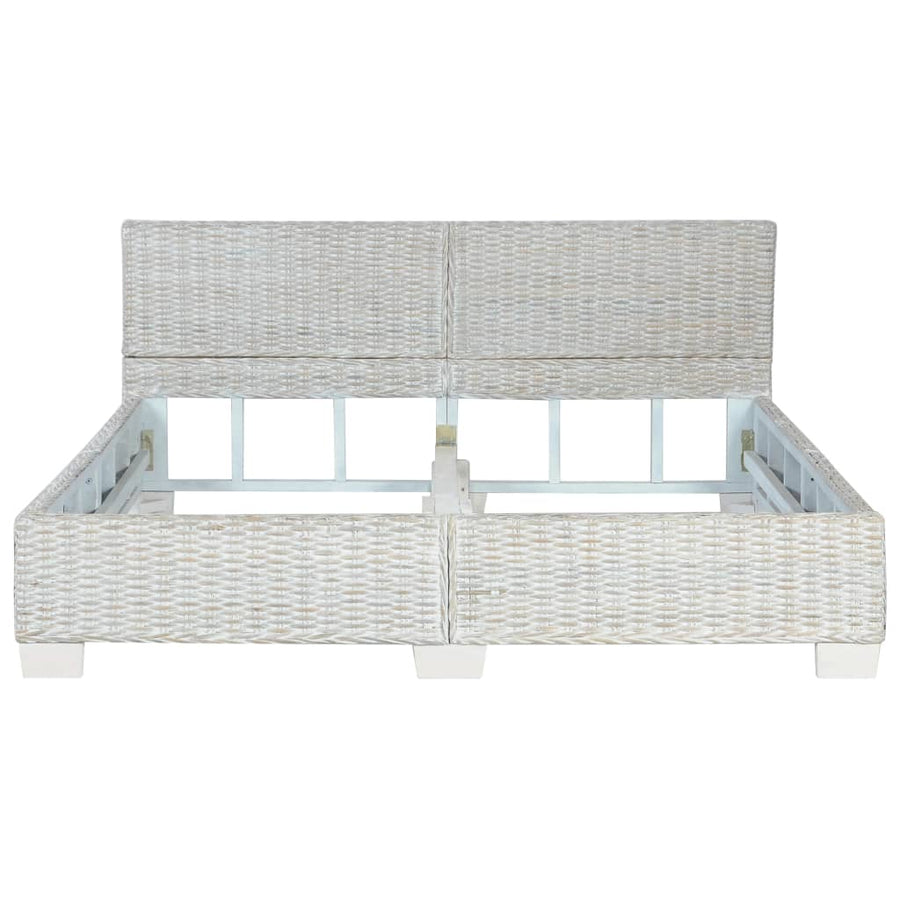 Bedframe Natuurlijk Rattan 160 x 200 cm Grijs