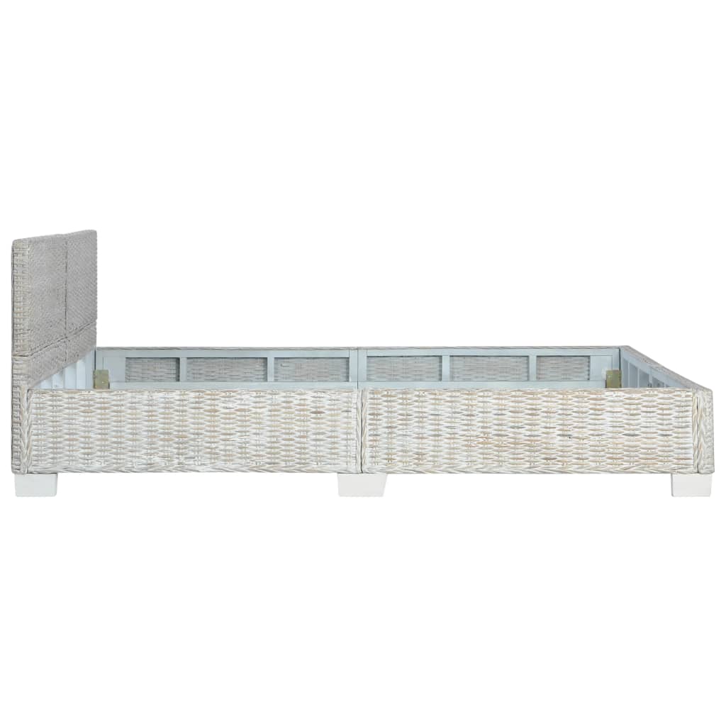 Bedframe Natuurlijk Rattan 160 x 200 cm Grijs