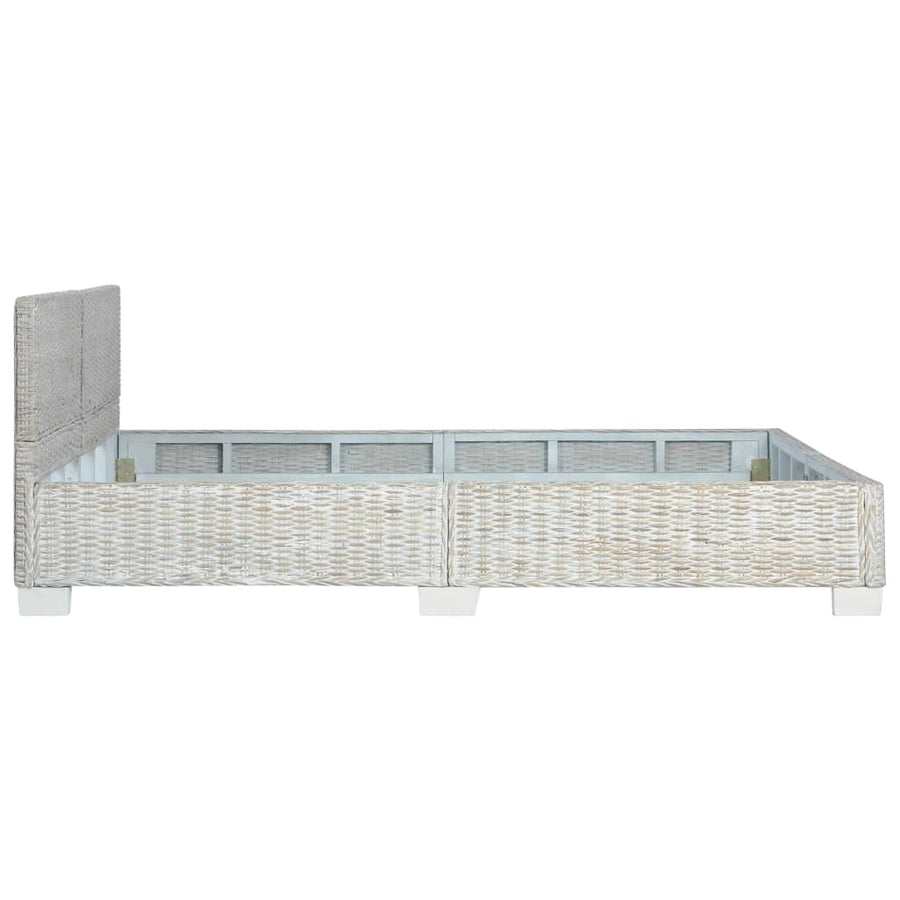 Bedframe Natuurlijk Rattan 160 x 200 cm Grijs