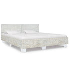 Bedframe 180x200 cm poly rattan grijs