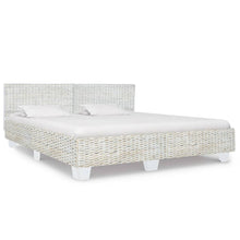 Bedframe Natuurlijk Rattan 180 x 200 cm Grijs