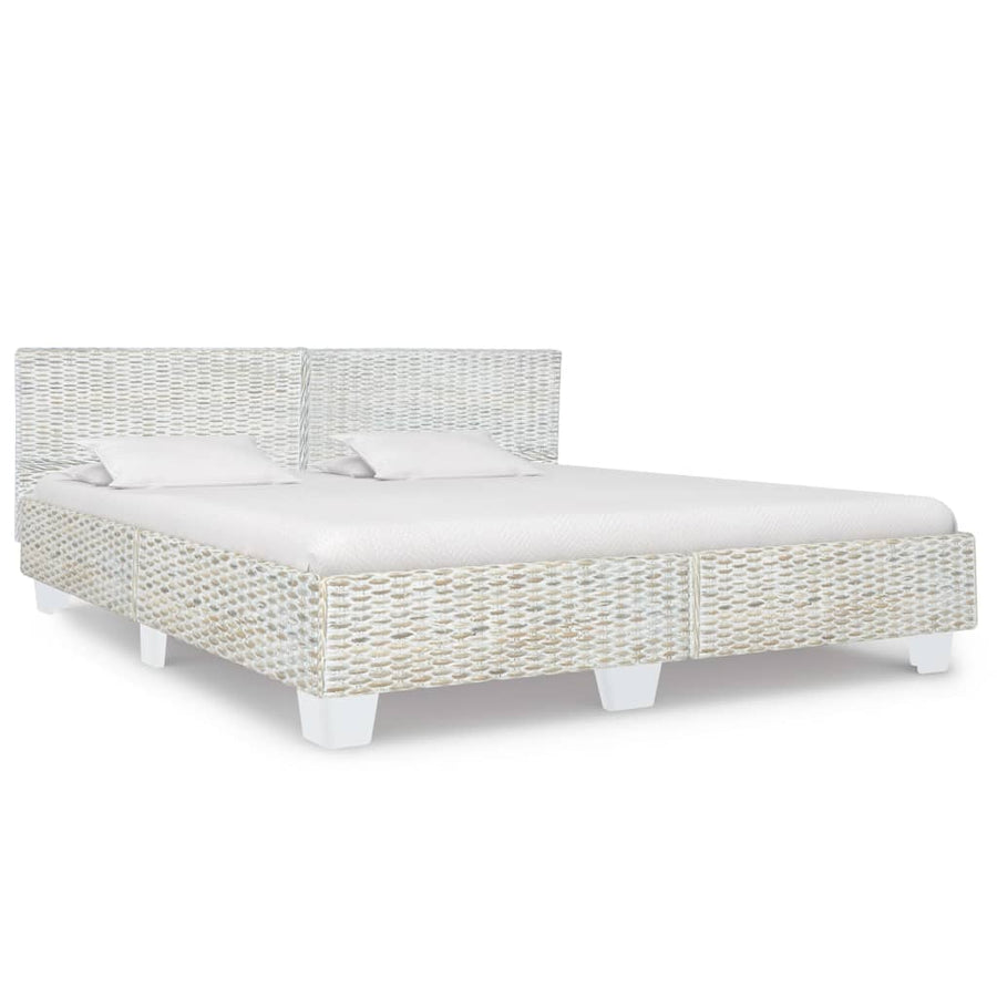 Bedframe Natuurlijk Rattan 180 x 200 cm Grijs