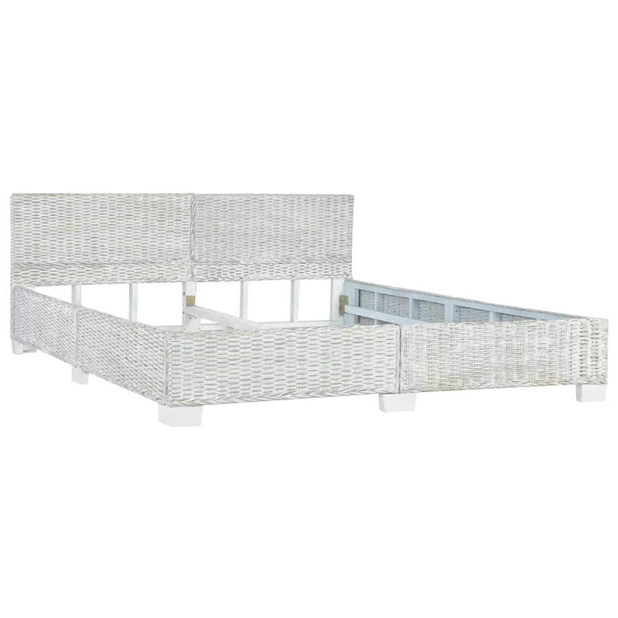 Bedframe Natuurlijk Rattan 180 x 200 cm Grijs