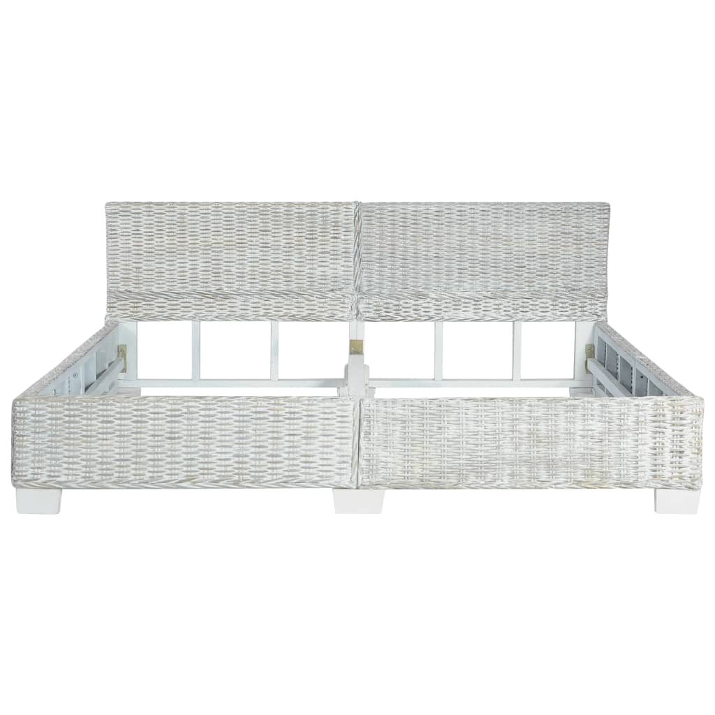 Bedframe Natuurlijk Rattan 180 x 200 cm Grijs