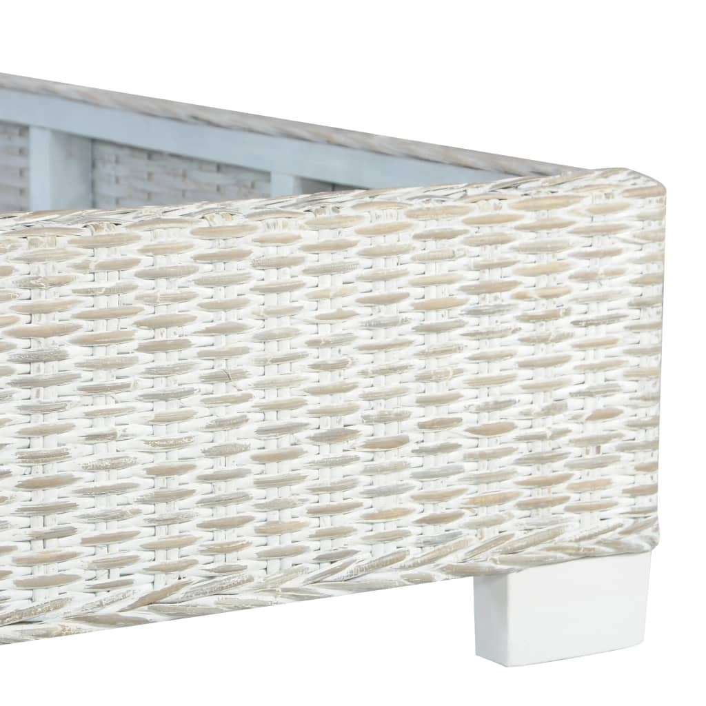 Bedframe Natuurlijk Rattan 180 x 200 cm Grijs