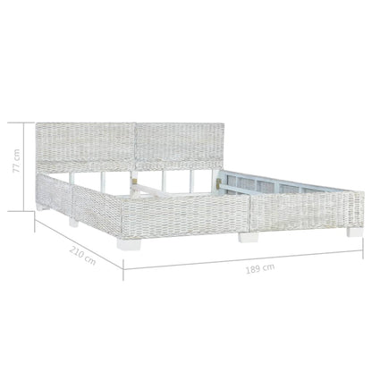 Bedframe Natuurlijk Rattan 180 x 200 cm Grijs