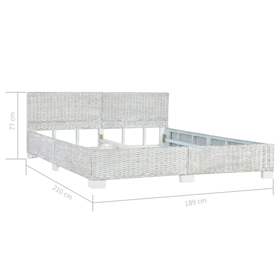 Bedframe Natuurlijk Rattan 180 x 200 cm Grijs