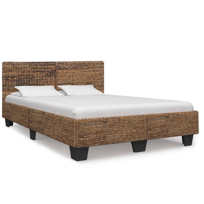 Bedframe Natuurlijk Rattan 140X200 Cm 140 x 200 cm Donkerbruin