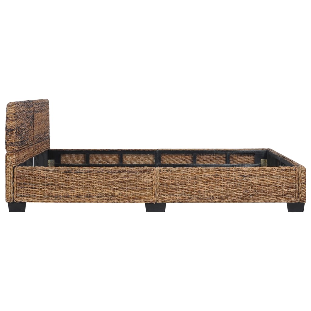 Bedframe Natuurlijk Rattan 140X200 Cm 140 x 200 cm Donkerbruin