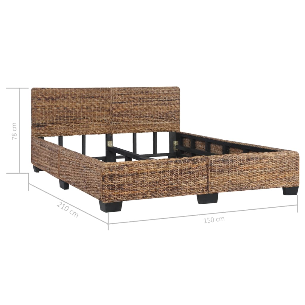 Bedframe Natuurlijk Rattan 140X200 Cm 140 x 200 cm Donkerbruin