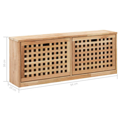 Schoenenopbergbank Massief Walnotenhout 94 x 20 x 38 cm