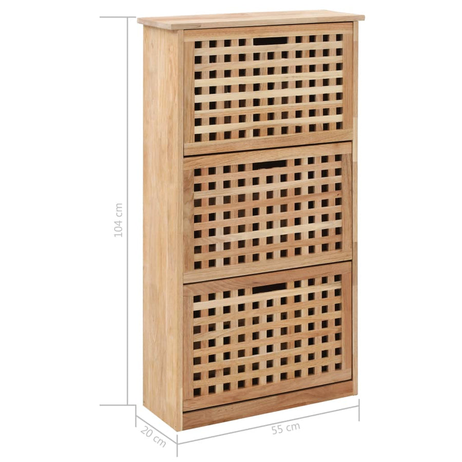 Schoenenkast 55x20x104 cm massief walnotenhout 55 x 20 x 104 cm