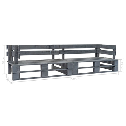 Tuinbank 2-Zits Pallet Hout Grijs