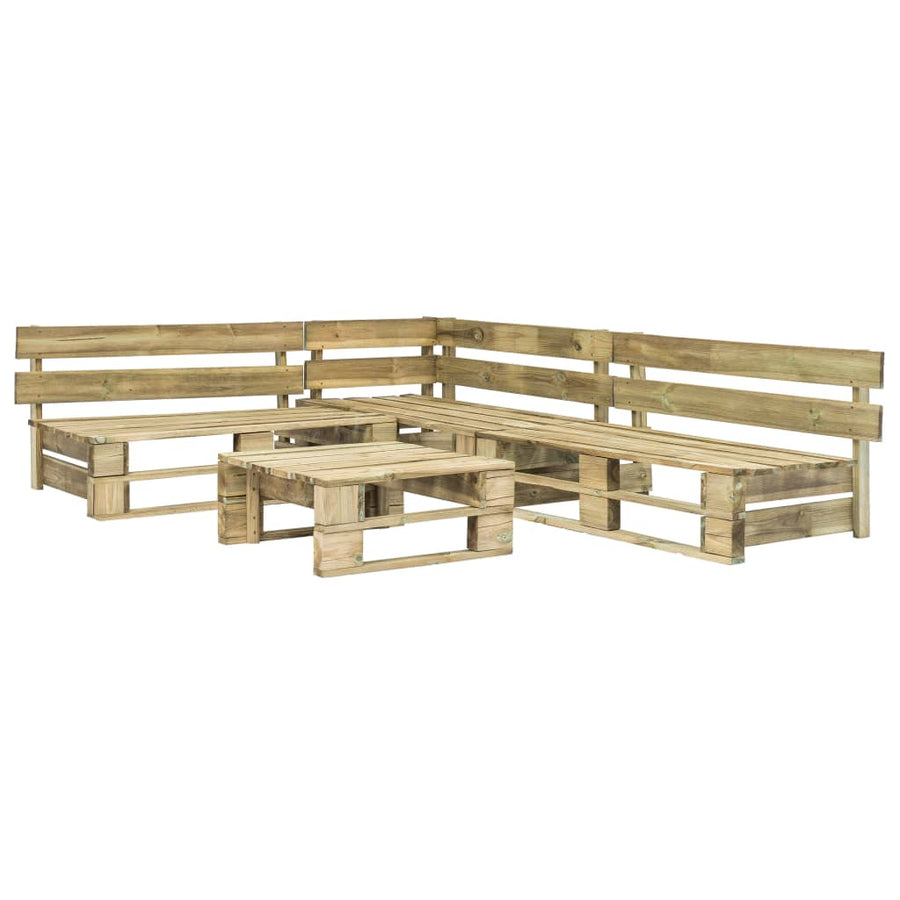 4-Delige Loungeset Pallet Hout Zwart