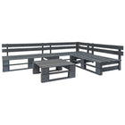 -Delige Loungeset Pallet Hout Grijs