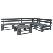 4-piece Lounge set pallet wood grey