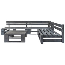 -Delige Loungeset Pallet Hout Grijs
