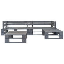 -Delige Loungeset Pallet Hout Grijs