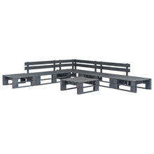 -Delige Loungeset Pallet Hout Grijs