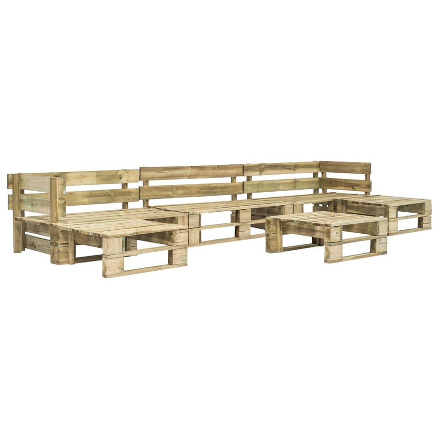 6-Delige Loungeset Pallet Hout Grijs