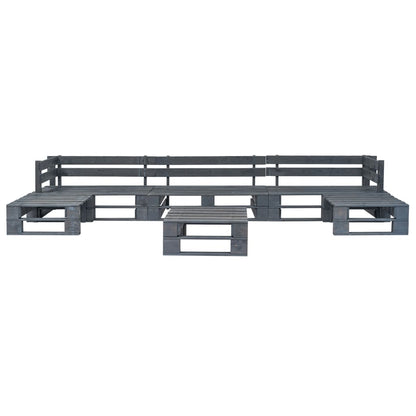 6-Delige Loungeset Pallet Hout Grijs