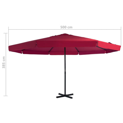 Parasol Met Draagbare Voet Rood