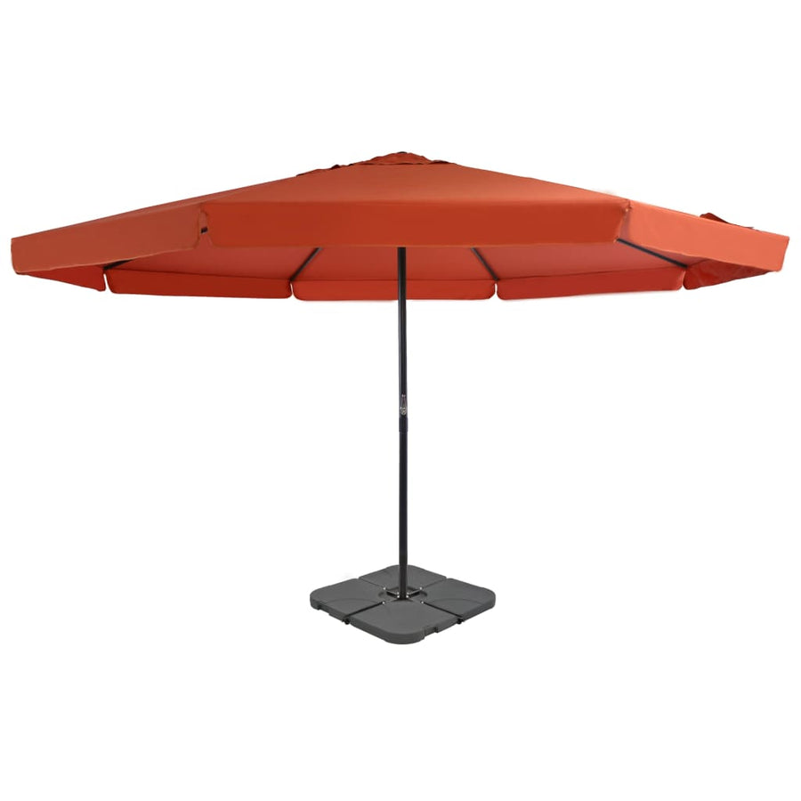 Parasol Met Draagbare Voet Kleurig Terracotta