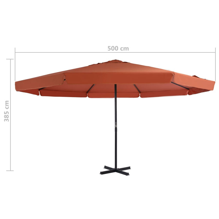 Parasol Met Draagbare Voet Kleurig Terracotta