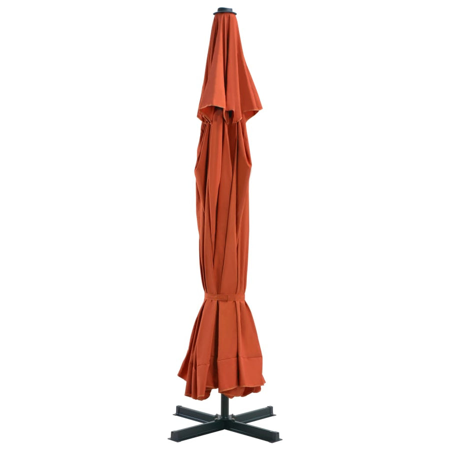 Parasol Met Draagbare Voet Kleurig Terracotta