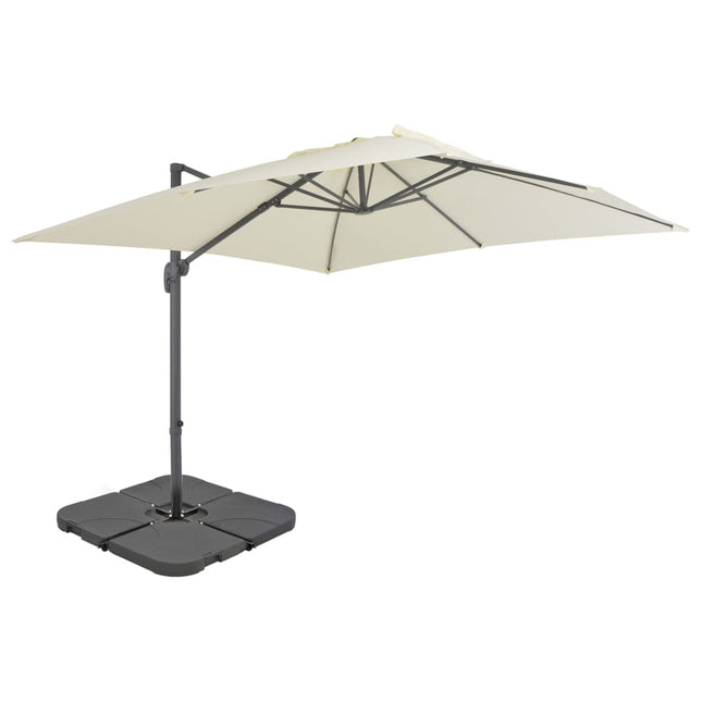 Parasol Met Draagbare Voet Zandkleurig