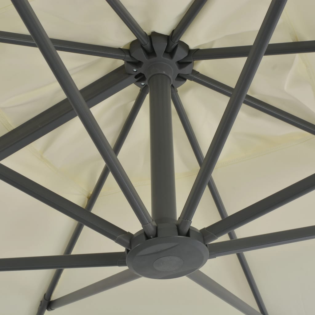 Parasol Met Draagbare Voet Zandkleurig