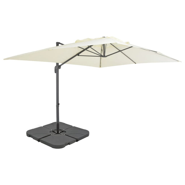 Parasol Met Draagbare Voet Zandkleurig 3 x 4 m