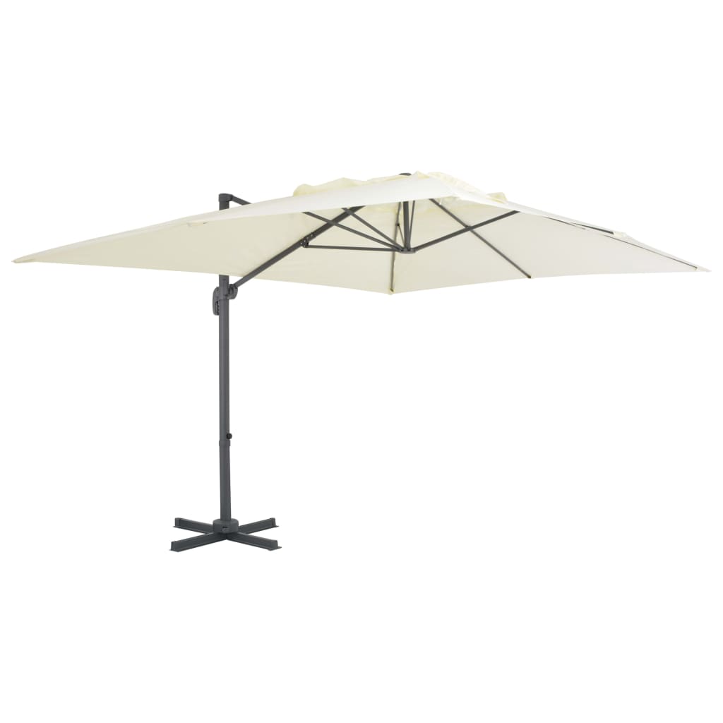 Parasol Met Draagbare Voet Zandkleurig 3 x 4 m
