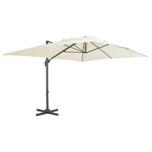 Parasol Met Draagbare Voet Zandkleurig 3 x 4 m