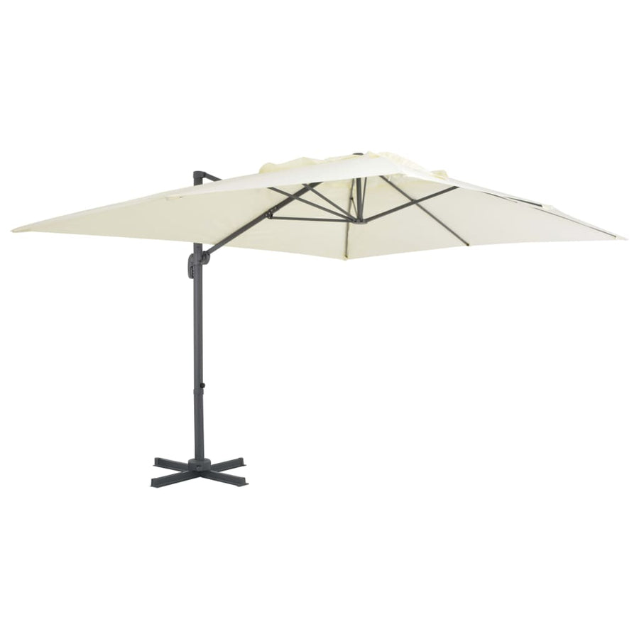 Parasol Met Draagbare Voet Zandkleurig 3 x 4 m