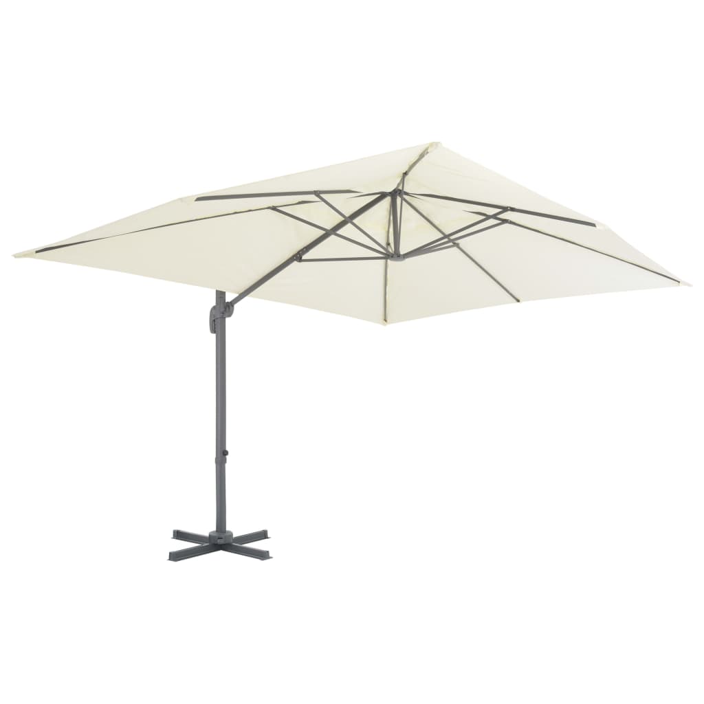 Parasol Met Draagbare Voet Zandkleurig 3 x 4 m