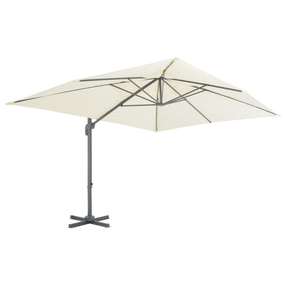 Parasol Met Draagbare Voet Zandkleurig 3 x 4 m