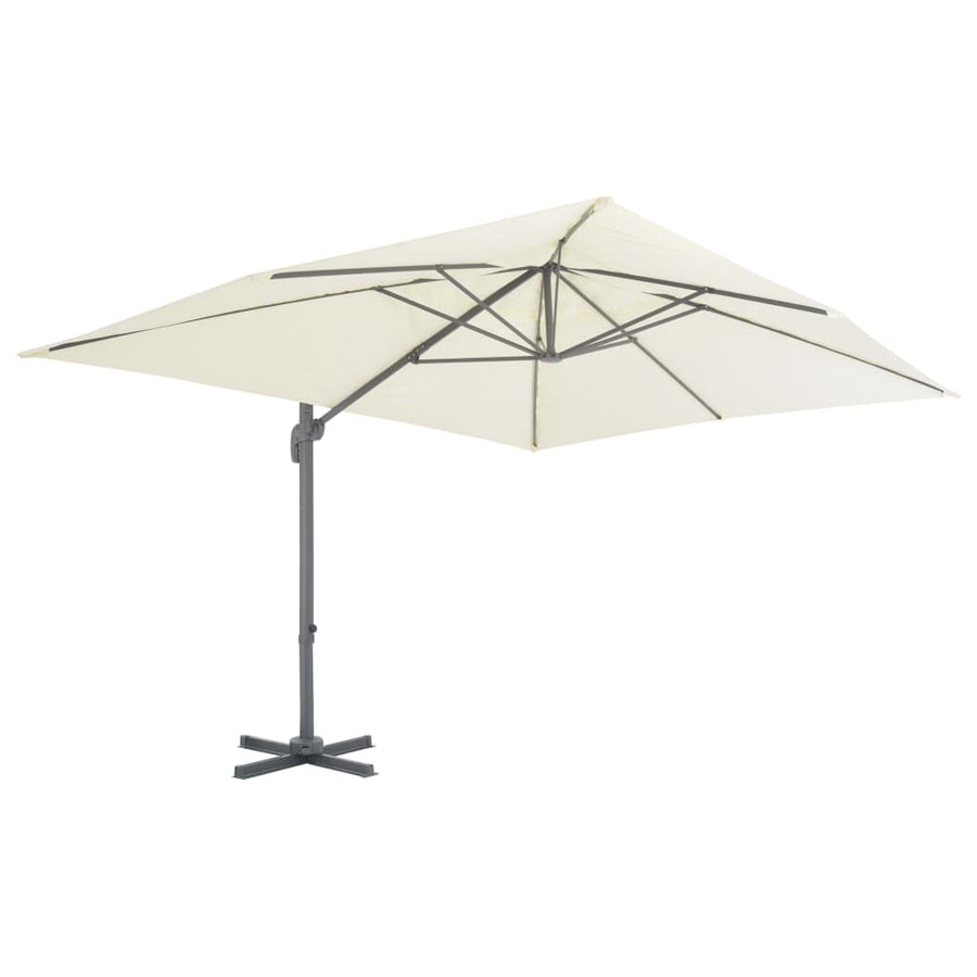 Parasol Met Draagbare Voet Zandkleurig 3 x 4 m