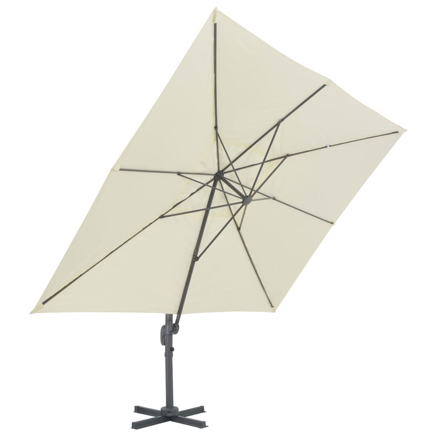 Parasol Met Draagbare Voet Zandkleurig 3 x 4 m