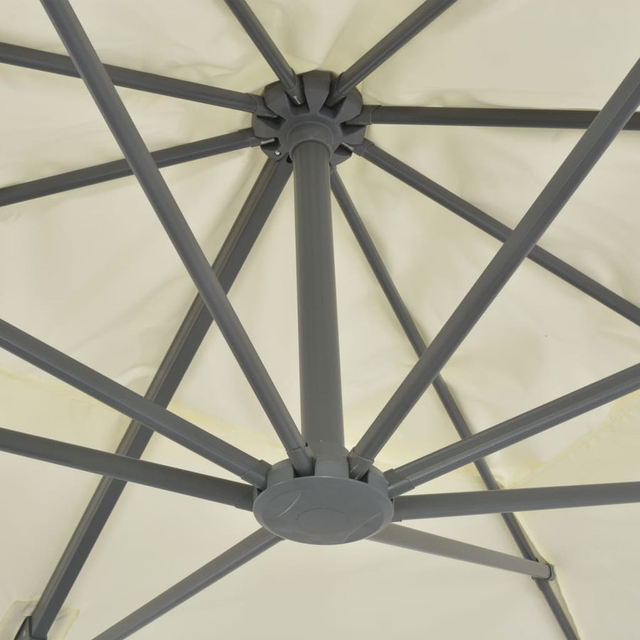 Parasol Met Draagbare Voet Zandkleurig 3 x 4 m