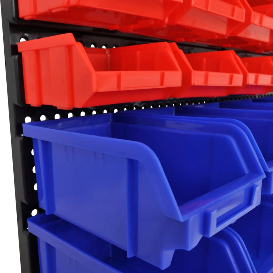 30-Delige Opbergrek Voor Aan De Wand Blauw En Rood