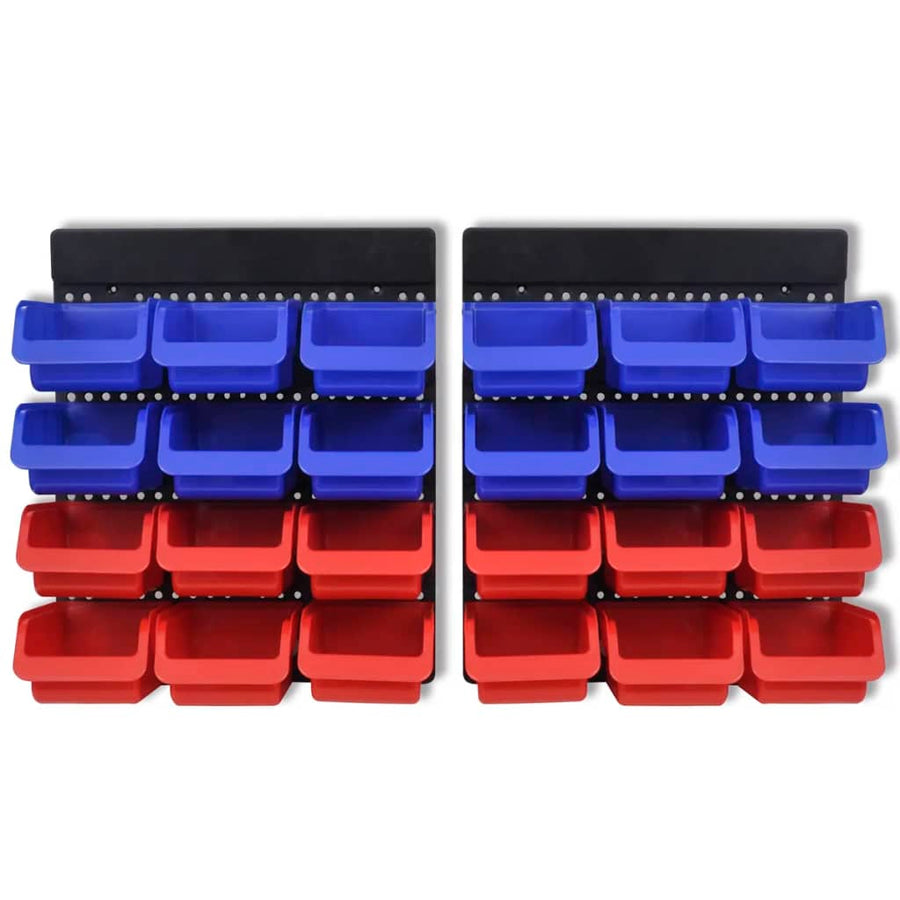 Gereedschapsordeners Wandgemonteerd Blauw En Rood 2 St