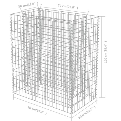 Gabion Plantenbak Verhoogd Gegalvaniseerd Staal 90 x 50 x 100 cm