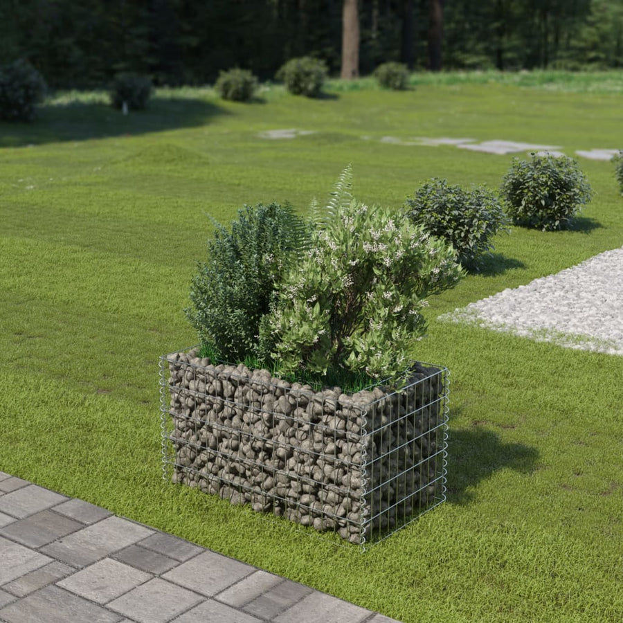 Gabion Plantenbak Verhoogd Gegalvaniseerd Staal 90 x 50 x 50 cm