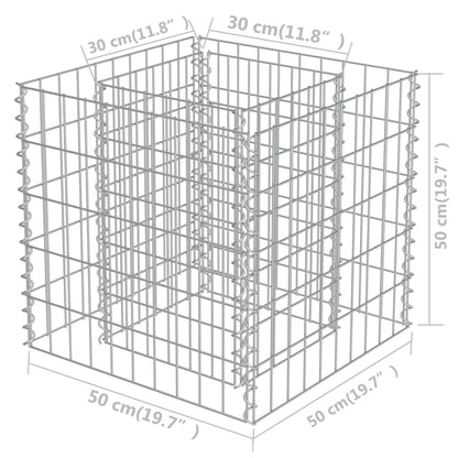 Gabion Plantenbak Verhoogd Gegalvaniseerd Staal 50 x 50 x 50 cm