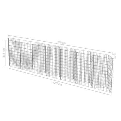 Gabion Mand Gegalvaniseerd Staal 450 x 30 x 100 cm