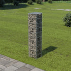 Gabion wall with lids 20x20x100 cm galvanized steel
