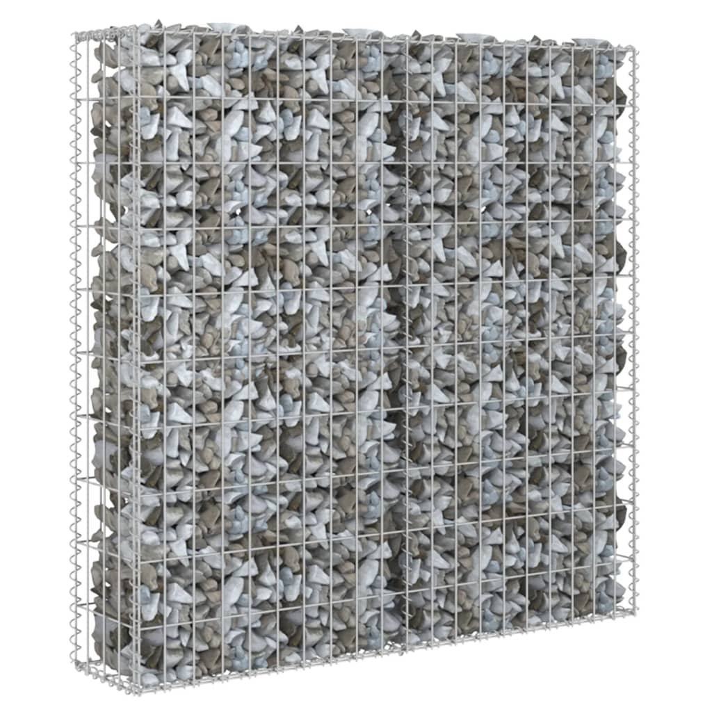 Schanskorfmuur met deksels 80x20x100 cm gegalvaniseerd staal 80 x 20 x 100 cm